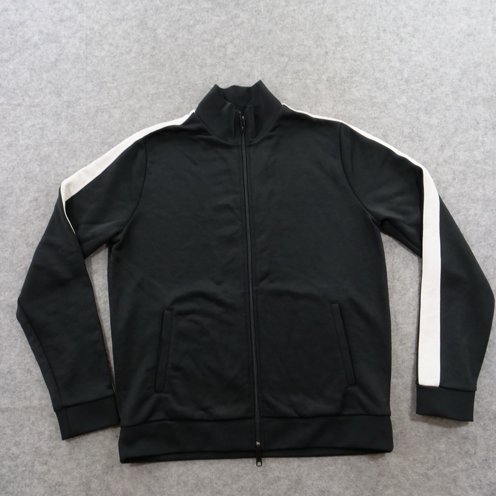 Vince Track Jacket Mens Large Black Side Stripe Full Zip Athleisure Sportswear